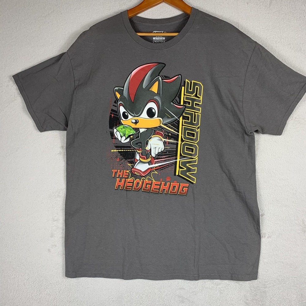 Shadow The Hedgehog Shirt Mens XL Gray Funko Sonic Graphic Gaming Cartoon Tee